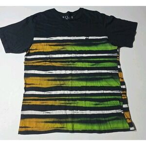 Vintage Men's Billabong Shirt Large Black Stripped Logo Y2K Surfer Skater